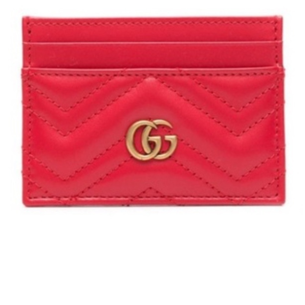 Gucci Red GG Marmont Card Holder